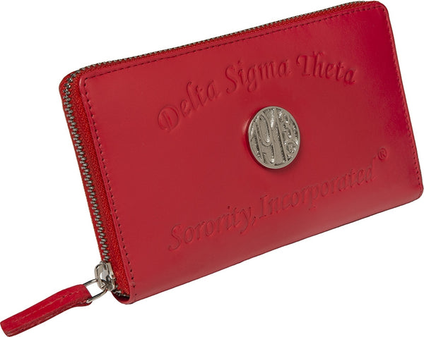 Delta Sigma Theta Embossed Soft Leather Wallet [Red]