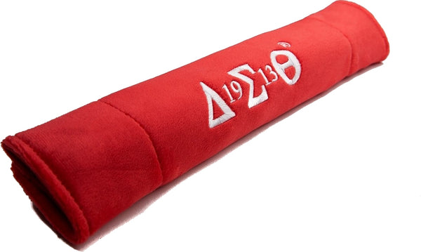 Delta Sigma Theta Embroidered Velour Seatbelt Sleeve [Red]
