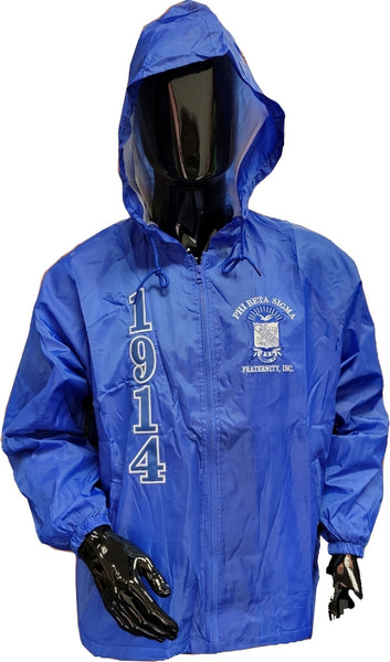 Buffalo Dallas Phi Beta Sigma Hooded Windbreaker Line Jacket [Blue]