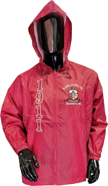 Buffalo Dallas Kappa Alpha Psi Hooded Windbreaker Line Jacket [Crimson Red]