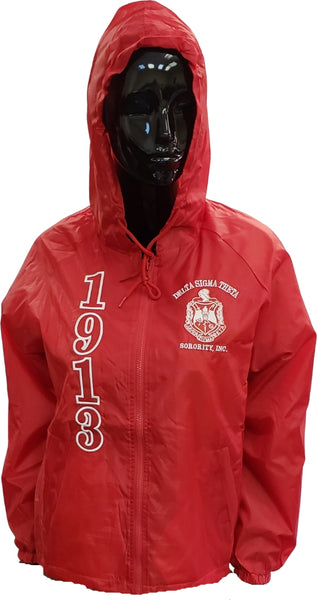 Buffalo Dallas Delta Sigma Theta Hooded Windbreaker Line Jacket [Red]
