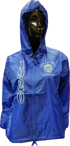 Buffalo Dallas Zeta Phi Beta Hooded Windbreaker Line Jacket [Blue]