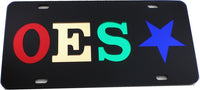 Eastern Star Inlaid Color Mirror License Plate [Black]