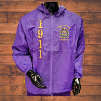 Buffalo Dallas Omega Psi Phi Hooded Windbreaker Line Jacket [Purple]