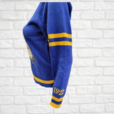 Buffalo Dallas Sigma Gamma Rho Chenille V-Neck Varsity Sweater [Blue]