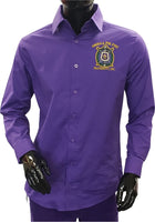 Buffalo Dallas Omega Psi Phi Button Down Collar Shirt [Long Sleeve - Purple]