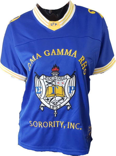 Buffalo Dallas Sigma Gamma Rho Crest Football Jersey [Blue]
