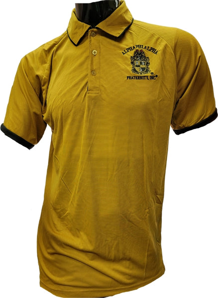 Buffalo Dallas Alpha Phi Alpha DriFit Polo Shirt [Short Sleeve - Gold]