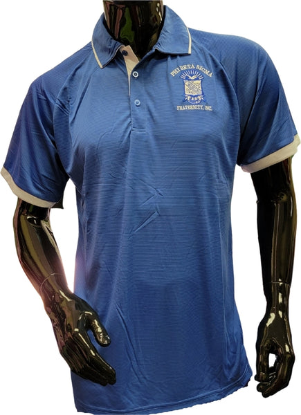 Buffalo Dallas Phi Beta Sigma DriFit Polo Shirt [Short Sleeve - Blue]