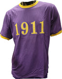 Buffalo Dallas Omega Psi Phi 1911 Ringer T-Shirt [Short Sleeve - Purple]