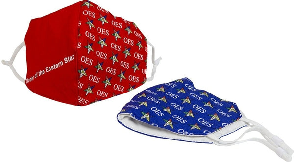 Eastern Star Hemp Face Masks [Blue/Red]