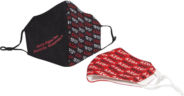 Delta Sigma Theta Hemp Face Masks [Black/Red]