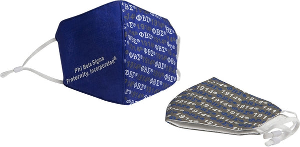 Phi Beta Sigma Hemp Face Masks [Black/Blue]