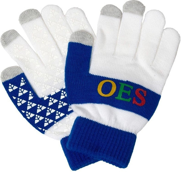 Eastern Star Knit Texting Gloves [White]