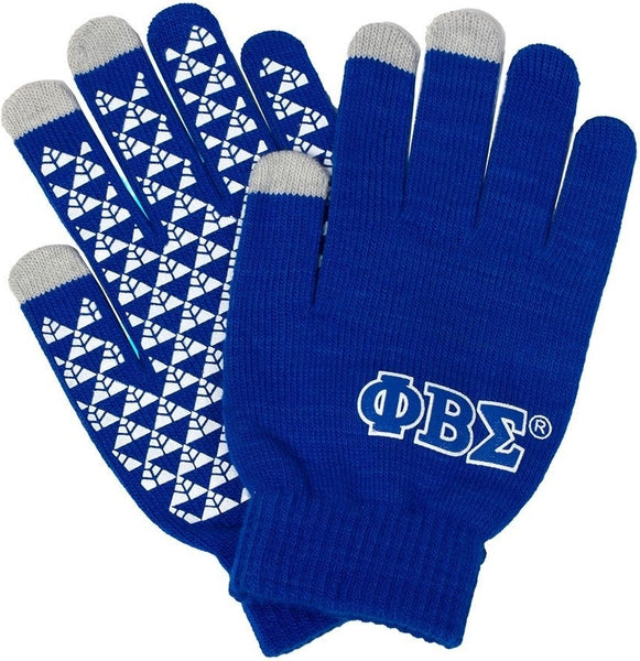 Phi Beta Sigma Knit Texting Gloves [Blue]