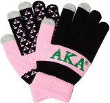 Alpha Kappa Alpha Knit Texting Gloves [Black]