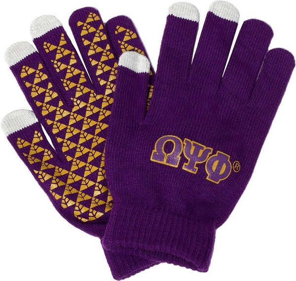 Omega Psi Phi Knit Texting Gloves [Purple]