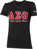 Delta Sigma Theta Luxury Embroidered Womens Tee [Black]
