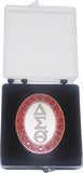 Delta Sigma Theta 22 Ruby Rhinestone Lapel Pin [Silver]