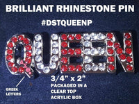 Delta Sigma Theta Queen Rhinestone Lapel Pin [Silver]