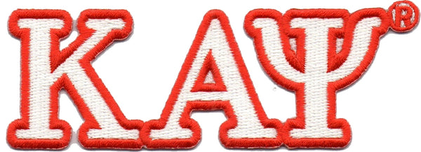 Kappa Alpha Psi Connected Greek Letter Patch [White]