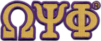 Omega Psi Phi Connected Greek Letter Patch [Old Gold]