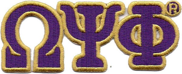 Omega Psi Phi Connected Greek Letter Patch [Purple]