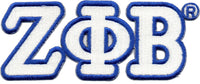 Zeta Phi Beta Connected Greek Letter Patch [White]