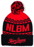 Big Boy Negro League Baseball S246 Beanie With Ball [Black]
