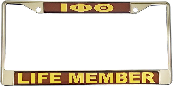 Iota Phi Theta Life Member Domed License Plate Frame [Silver]