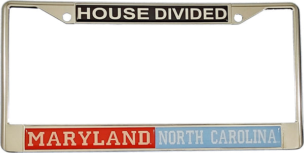 Maryland + North Carolina House Divided Split License Plate Frame [Silver]