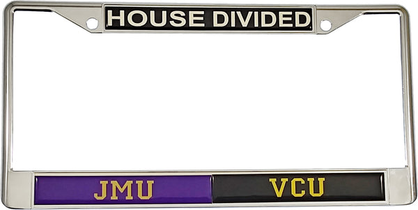 James Madison + Virginia Commonwealth House Divided Split License Plate Frame [Silver]