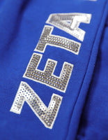 Big Boy Zeta Phi Beta Divine 9 S2 Sequin Womens Jogger Sweatpants [Royal Blue]