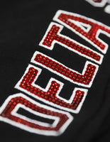 Big Boy Delta Sigma Theta Divine 9 S2 Sequin Womens Jogger Sweatpants [Black]
