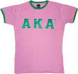 Alpha Kappa Alpha Ladies Ringer Tee [Pink]