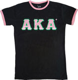 Alpha Kappa Alpha Ladies Ringer Tee [Black]