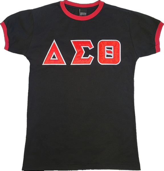 Delta Sigma Theta Ladies Ringer Tee [Black]