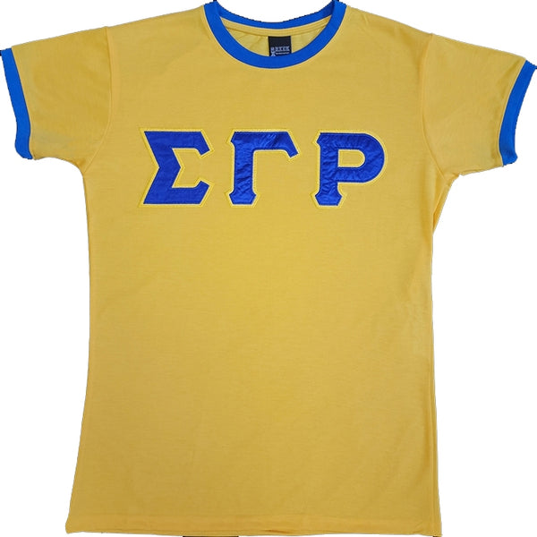 Sigma Gamma Rho Ladies Ringer Tee [Gold]