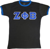 Zeta Phi Beta Ladies Ringer Tee [Black]