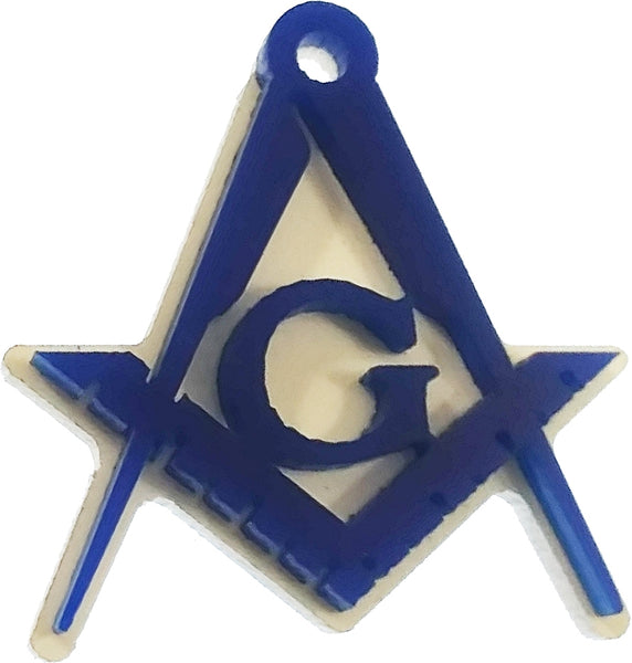 Mason Acrylic Symbol Pin [White/Blue]