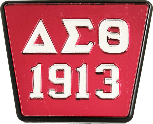 Delta Sigma Theta 1913 Trailer Hitch Cover [Red/Silver]