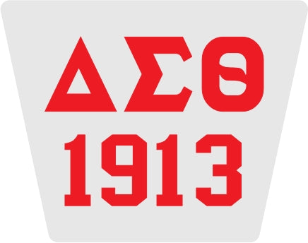 Delta Sigma Theta 1913 Trailer Hitch Cover [Silver/Red]