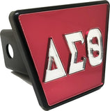 Delta Sigma Theta Greek Letter Trailer Hitch Cover [Red/Silver]