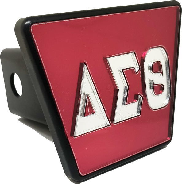 Delta Sigma Theta Greek Letter Trailer Hitch Cover [Red/Silver]