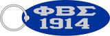 Phi Beta Sigma 1914 Oval Key Chain [Blue/Silver]