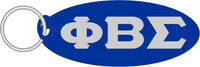 Phi Beta Sigma Greek Letter Oval Keyring Mirror Key Chain [Blue/Silver]