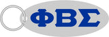 Phi Beta Sigma Greek Letter Oval Keyring Mirror Key Chain [Silver/Blue]