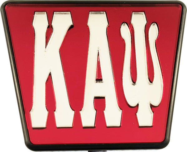 Kappa Alpha Psi Greek Letter Trailer Hitch Cover [Red/Silver]