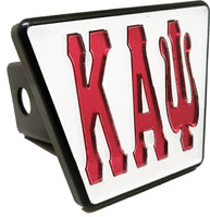Kappa Alpha Psi Greek Letter Trailer Hitch Cover [Silver/Red]