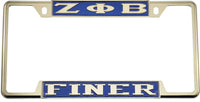 Zeta Phi Beta Finer License Plate Frame [Decal Visible Frame - Blue/Silver]